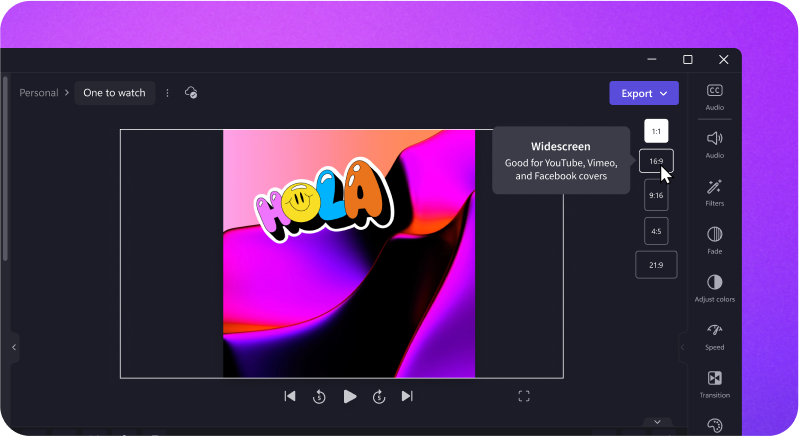Clipchamp 幸运飞行艇官方开奖直播 aspect ratio chooser Resize 极速赛车168开奖官网开奖 video