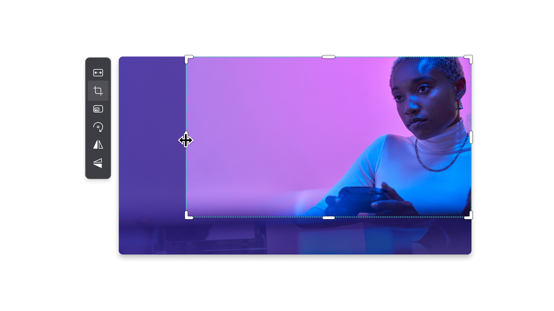 An image of a user cropping a video in Clipchamp.